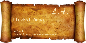 Liszkai Anna névjegykártya