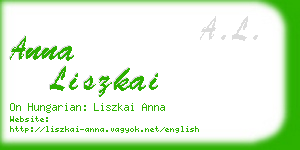 anna liszkai business card